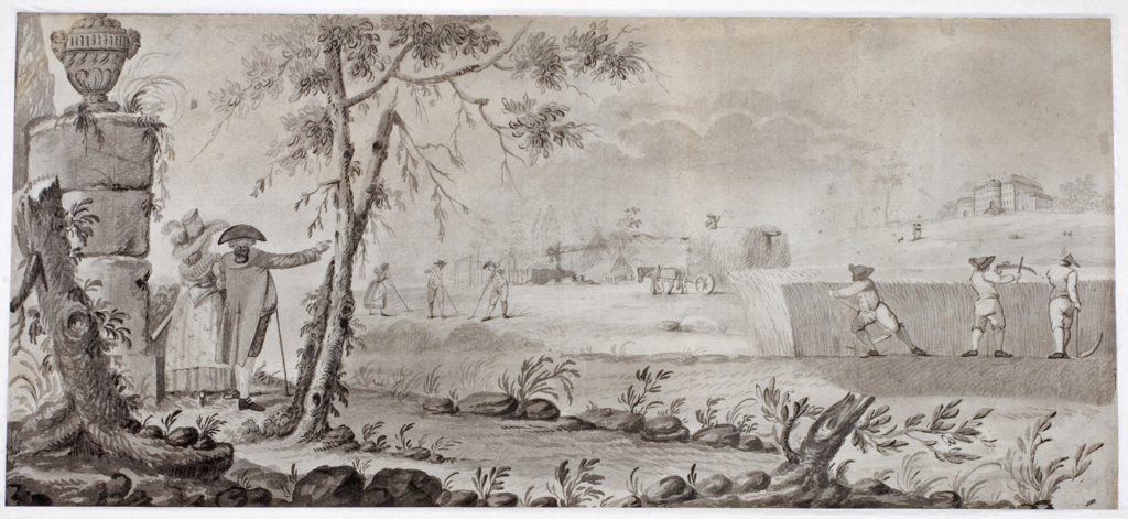 Herskabet med udsigt til bønder ca 1790